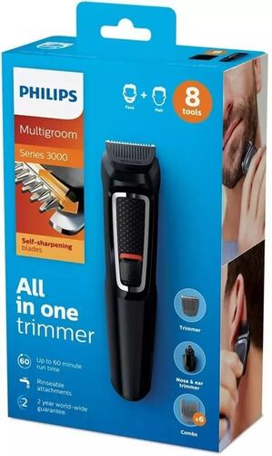 Philips Multigroom Series 3000 Rostro Y Cabello Mg3730/15 Color Negro