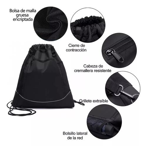 Mochila Bolsa Transportadora Para Balon Futbol Basquet Negro