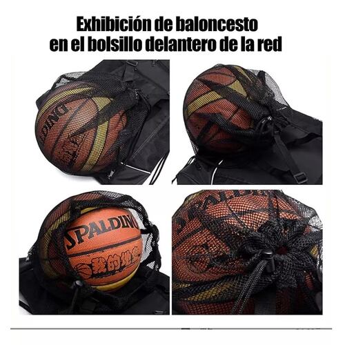 Mochila Bolsa Transportadora Para Balon Futbol Basquet Negro