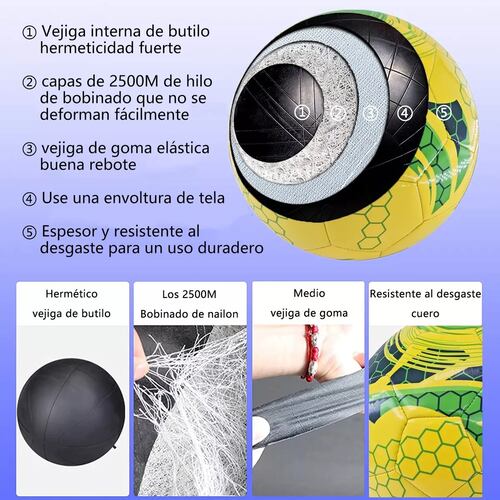 Balón Fútbol Soccer No.5 Classic Oficial Profesional Amarillo