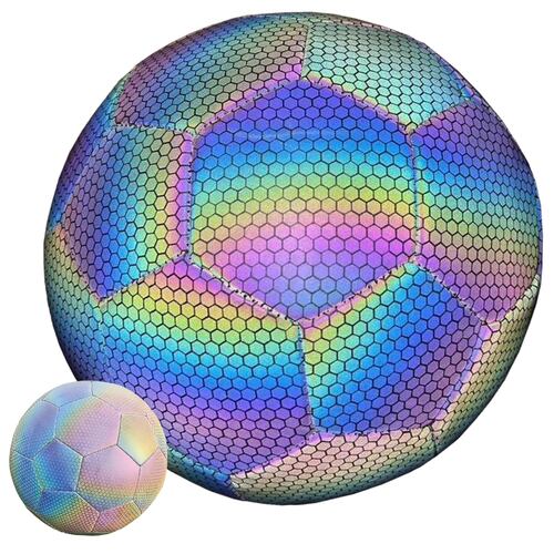 Balón de Fútbol Soccer Reflectante Luminoso Brillante Efecto Tornasol Multicolor No. 5.