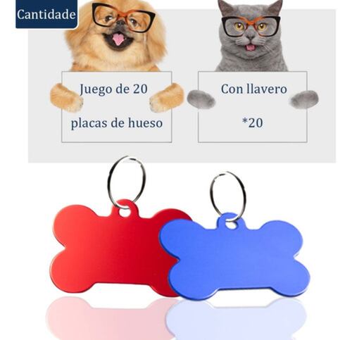 Etiquetas Identificación Para Perro, 20 Pcs Colores Mixtos