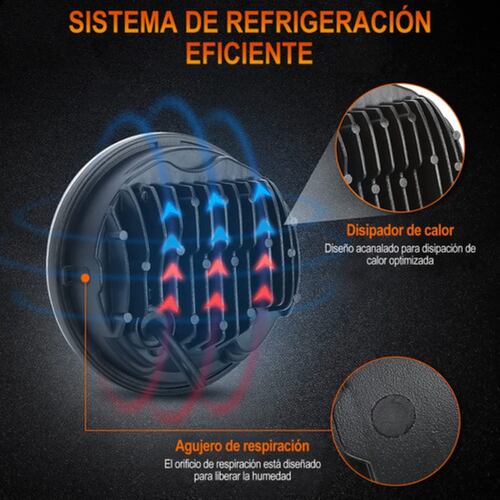 Faro Para Moto Universal De 7 Pulgadas+ Carcasa Y Soporte NEGRO
