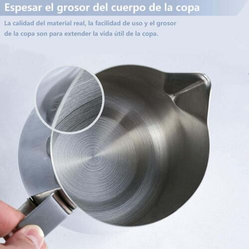 Leche Café Latte Nave Taza Jarra Para Espumar Cocina 600ml GRIS