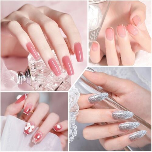 Kit Uñas De Polygel Acrílico 15 Pzas Poligel Con Lámpara