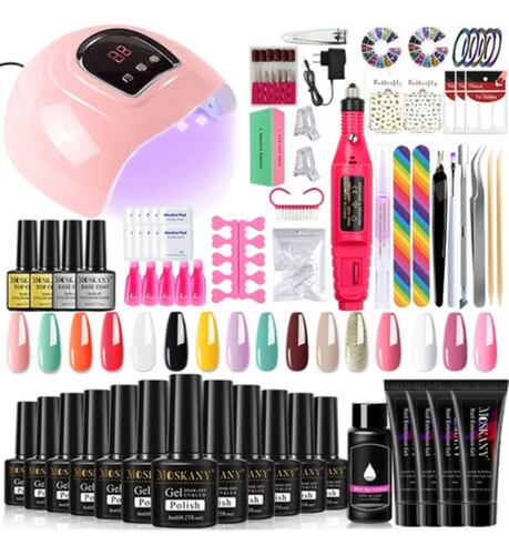 Kit De Esmalte De Uñas Uv En Gel, 54 W, Lámpara Mixed Colors Set 2