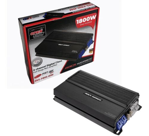 Mini Amplificador Full-Range Rock Series RKS-P800.4DM 4 Canales  1800 Watts Clase D.