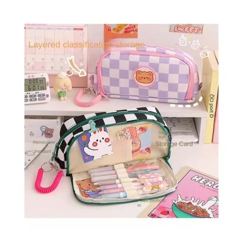 Lapicera Organizadora Estilo Kawaii De Gran Capacidad Violeta