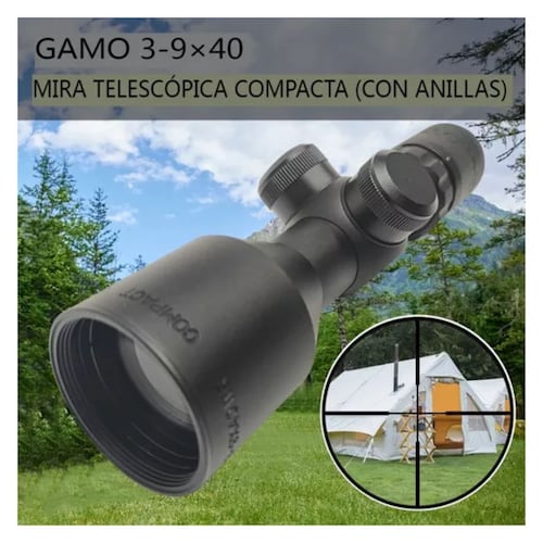 Gamo Mira Telescópica 3-9x40 Óptico Compacto Con Anillo 11mm negro