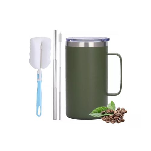 30oz Termo Portátil De Acero Inoxidable Calor Y Frío Taza Verde