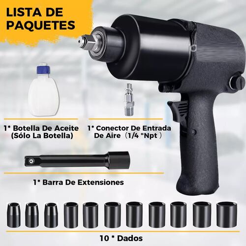 Llave De Impacto Pistola Neumática 700 N.m Profesional 1/2''