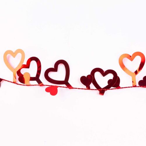 Miniguirnalda C/2.75 m Mod Corazones Rojo Plastico Janel 