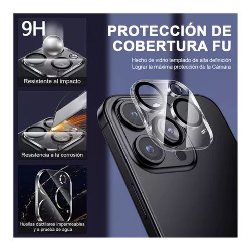 3pz Protector Camara Para iPhone 15pro 15 Pro Max Lente Mica TRANSPARENTE