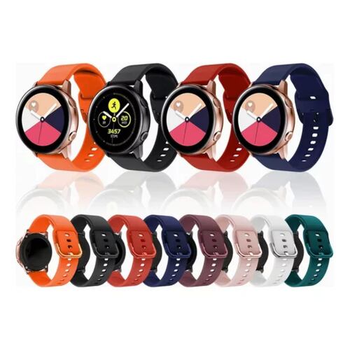4 Correa Para Huawei Watch Gt2 3 Para Samsung Active Negro Azul Rojo Naranja 22mm 