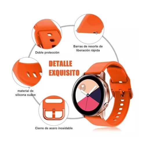 4 Correa Para Huawei Watch Gt2 3 Para Samsung Active Negro Azul Rojo Naranja 22mm 