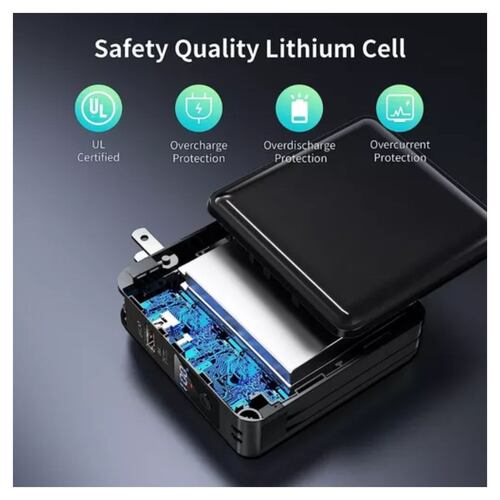 Power Bank 20000mah Cargador De Enchufe Pared Portátil 22.5w NEGRO