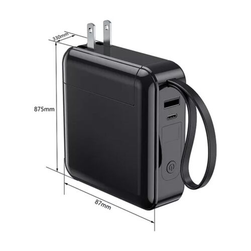 Power Bank 20000mah Cargador De Enchufe Pared Portátil 22.5w NEGRO