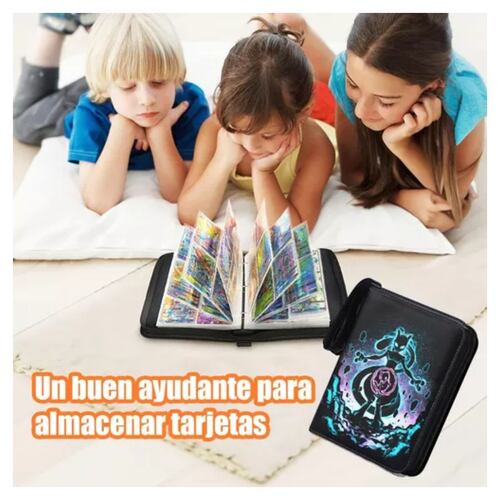 520 Tarjetero Pokémon Yugioh 4 Bolsillos Tarjetas Álbum NEGRO