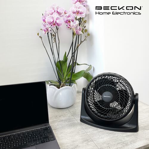 Ventilador de piso pared 2 en 1 turbo fan de 8 pulgadas 3 velocidades Negro Beckon.