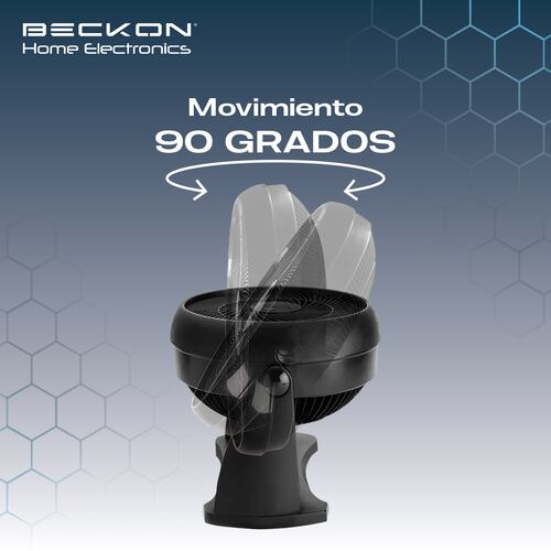 Ventilador de piso pared 2 en 1 turbo fan de 8 pulgadas 3 velocidades Negro Beckon.