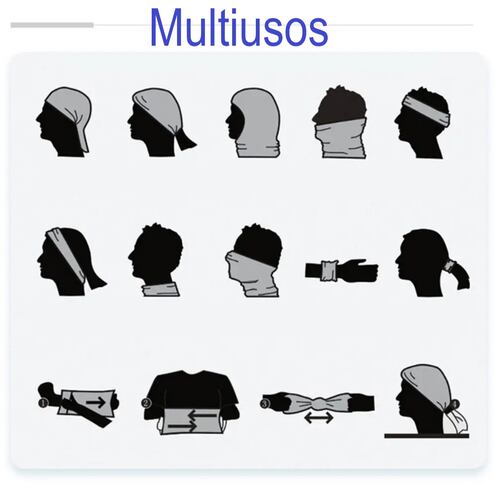 Mascara Tubular bandana moto Ciclismo sin costuras cubre bocas deportes azul blanco tela gym
