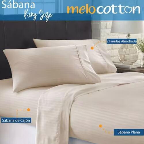 Sábanas King Size 1800 Hilos Ultra Suaves de Microfibra Color Café Claro
