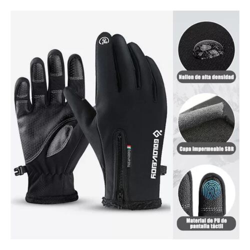 Guantes Térmicos Impermeables Invierno Touch Para Moto/bici negro talla XL