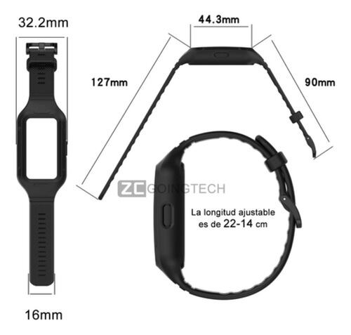 Correa Con Case Protector Para Huawei Band 8 7 6+ Mica rojo