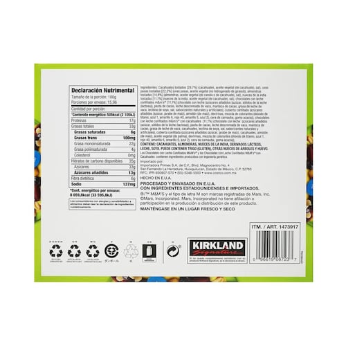 Botana Saludable Surtida 1.6 Kg Almendras M&m Cacahuate Nuez