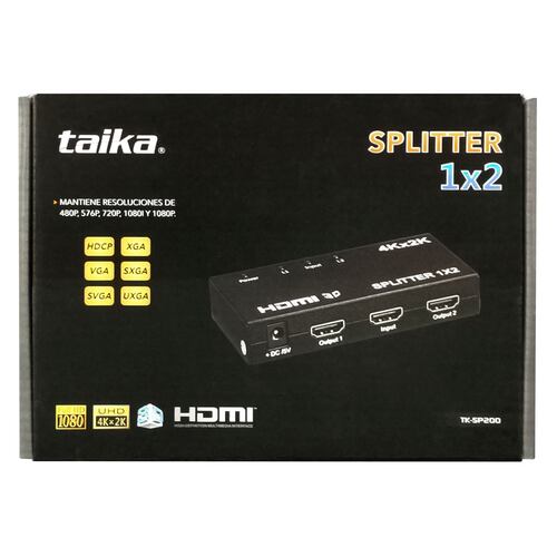 Splitter Hdmi 1 x 2 TAIKA TK-SP200 4K 2K Full HD 3D Divisor