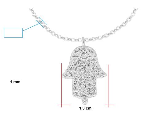 Collar Gargantilla Plata 925 Horoz Mano de Fátima SP642.