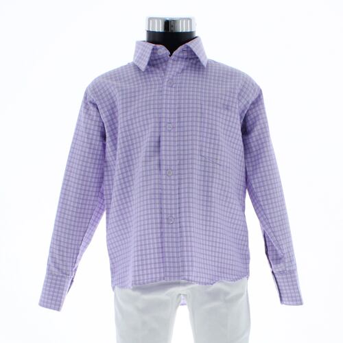 Camisa De Vestir Niño Color Lila Cuadros 3665 2 A 18 Años.