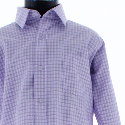 Camisa De Vestir Niño Color Lila Cuadros 3665 2 A 18 Años.