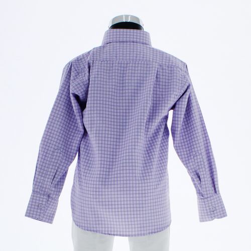 Camisa De Vestir Niño Color Lila Cuadros 3665 2 A 18 Años.