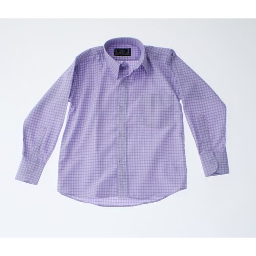 Camisa De Vestir Niño Color Lila Cuadros 3665 2 A 18 Años.