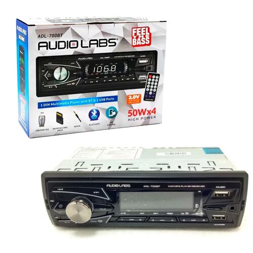 Autoestéreo 1 DIN Audio Labs ADL-700BT Bluetooth USB AUX FM SD.