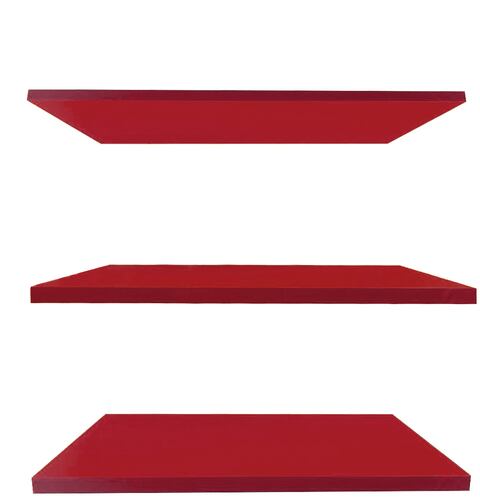 Conjunto 3 Repisas Flotantes Mdf 20x40cm Instalación Fácil Rojo.
