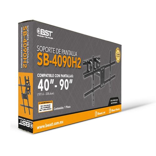 Soporte Base TV BST para pared Giratorio hasta 60Kg 40" a 90".