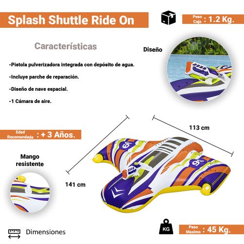 Salvavidas Infantil Montable Nave Espacial Inflable.