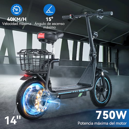 Scooter Eléctrico Plegable Honey Whale M5 Elite Negro