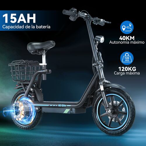 Scooter Eléctrico Plegable Honey Whale M5 Elite Negro