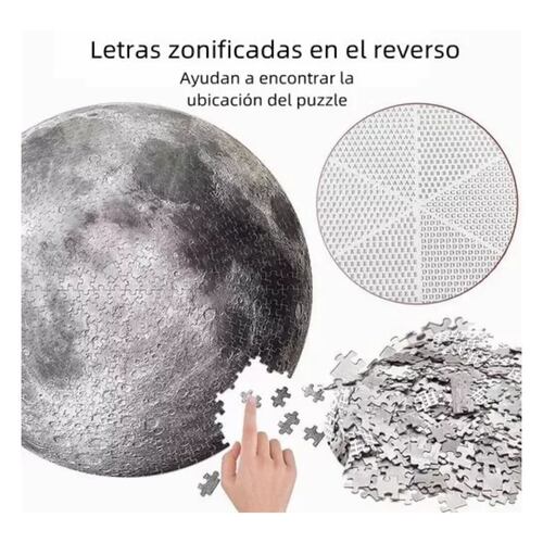 Rompecabezas De Luna De 1000 Piezas Juguetes Antiestres 3d GRIS