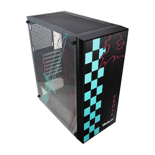 Gabinete Ocelot Gaming OC-BLACK KATANA, E-ATX, Cristal Templado, incluye 3 Ventiladores ARGB, sin Fuente, Negro.