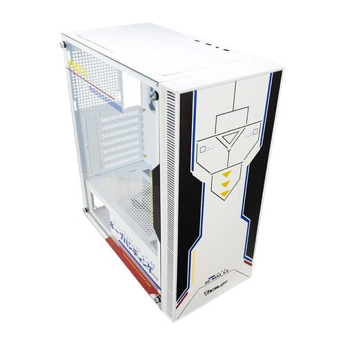 Gabinete Ocelot Gaming OC-MEKA 4.0, E-ATX, Cristal Templado, incluye 3 Ventiladores ARGB, sin Fuente, Blanco.
