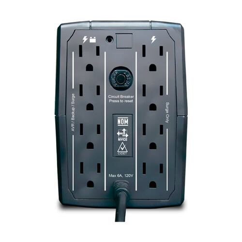 NO BREAK CDP R-UPR1008, 500W, 1000VA, 8 CONTACTOS, ENTRADA 80-145V, SALIDA 120V	.
