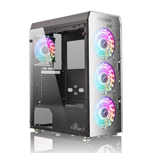 Gabinete Yeyian Krypton ATX, Cristal Templado, sin Fuente, Negro.