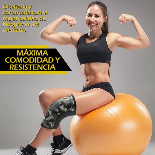 Rodilleras Neopreno Deportivas 7mm Levantamiento de Pesas Diseño Camuflaje Talla L 