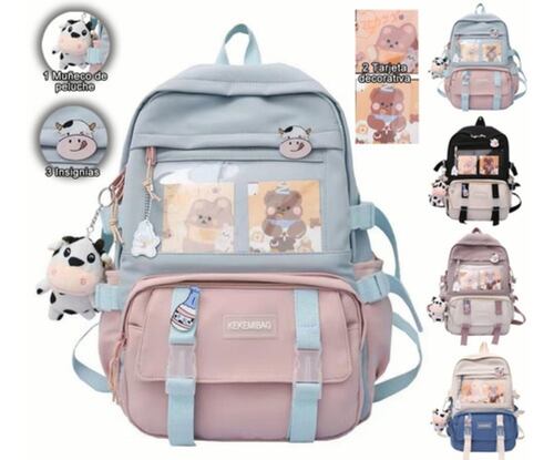 Mochila De Gran Capacidad De Estilo Coreano Para Estudiantes  Rosa