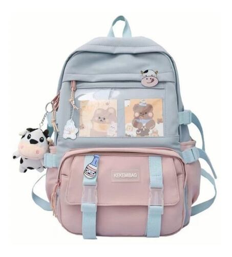 Mochila De Gran Capacidad De Estilo Coreano Para Estudiantes  Rosa