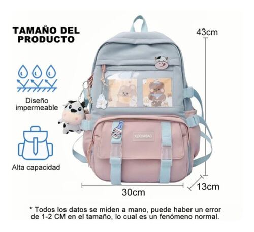 Mochila De Gran Capacidad De Estilo Coreano Para Estudiantes  Rosa